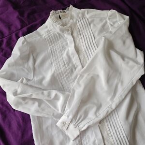 Elegant White Blouse with Lace Details